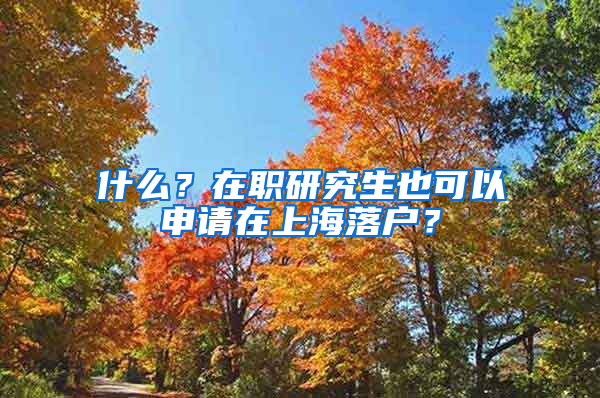 什么？在職研究生也可以申請(qǐng)?jiān)谏虾Ｂ鋺簦?/></p>
			 <p style=