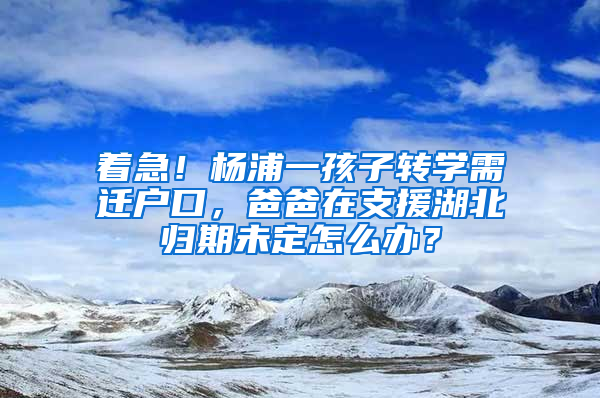 著急！楊浦一孩子轉(zhuǎn)學(xué)需遷戶口，爸爸在支援湖北歸期未定怎么辦？