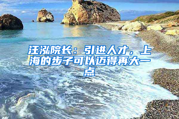 汪泓院長(zhǎng)：引進(jìn)人才，上海的步子可以邁得再大一點(diǎn)