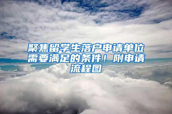 聚焦留學(xué)生落戶申請(qǐng)單位需要滿足的條件！附申請(qǐng)流程圖