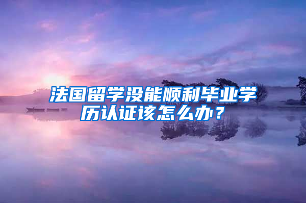 法國留學(xué)沒能順利畢業(yè)學(xué)歷認(rèn)證該怎么辦？