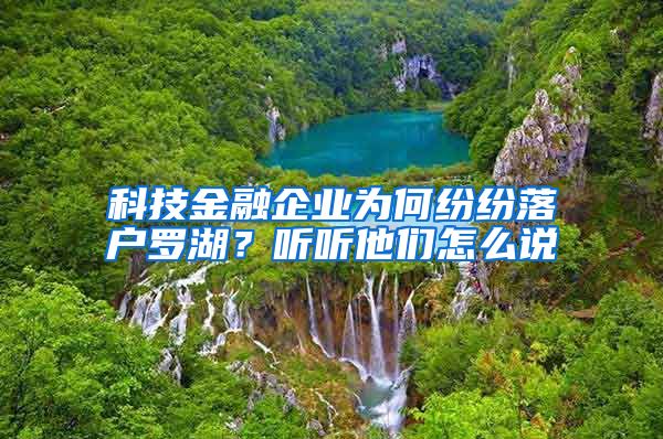 科技金融企業(yè)為何紛紛落戶羅湖？聽聽他們怎么說