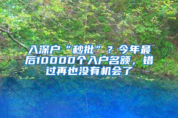 入深戶“秒批”？今年最后10000個(gè)入戶名額，錯(cuò)過再也沒有機(jī)會(huì)了