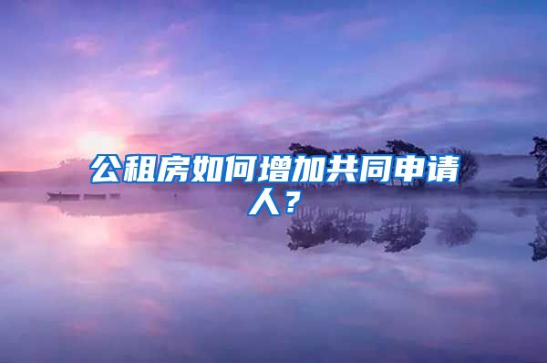 公租房如何增加共同申請(qǐng)人？