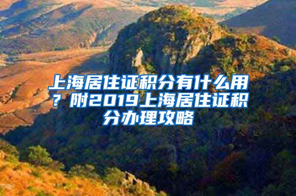 上海居住證積分有什么用？附2019上海居住證積分辦理攻略