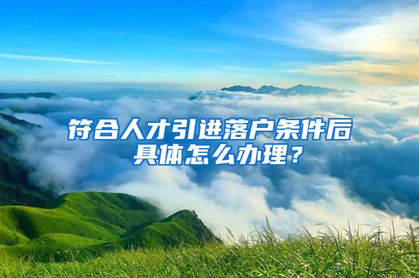 符合人才引進(jìn)落戶條件后 具體怎么辦理？