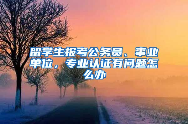 留學(xué)生報(bào)考公務(wù)員、事業(yè)單位，專業(yè)認(rèn)證有問題怎么辦