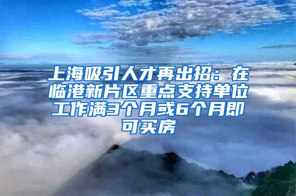 上海吸引人才再出招：在臨港新片區(qū)重點(diǎn)支持單位工作滿3個月或6個月即可買房