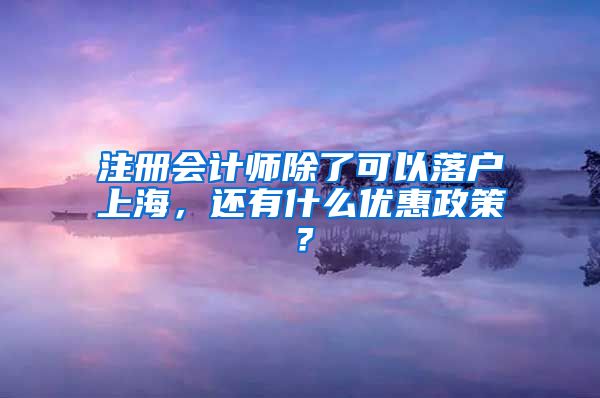 注冊(cè)會(huì)計(jì)師除了可以落戶上海，還有什么優(yōu)惠政策？