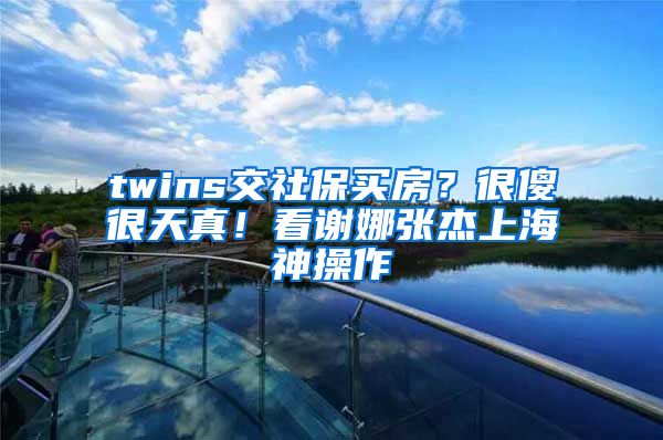 twins交社保買房？很傻很天真！看謝娜張杰上海神操作