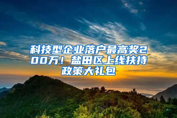 科技型企業(yè)落戶最高獎(jiǎng)200萬(wàn)！鹽田區(qū)上線扶持政策大禮包