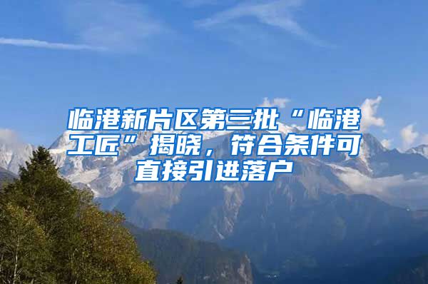 臨港新片區(qū)第三批“臨港工匠”揭曉，符合條件可直接引進(jìn)落戶