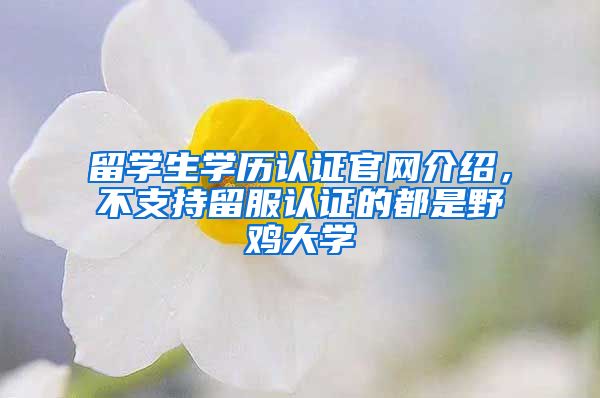 留學(xué)生學(xué)歷認(rèn)證官網(wǎng)介紹，不支持留服認(rèn)證的都是野雞大學(xué)