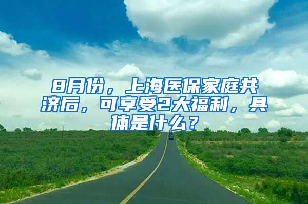 8月份，上海醫(yī)保家庭共濟(jì)后，可享受2大福利，具體是什么？