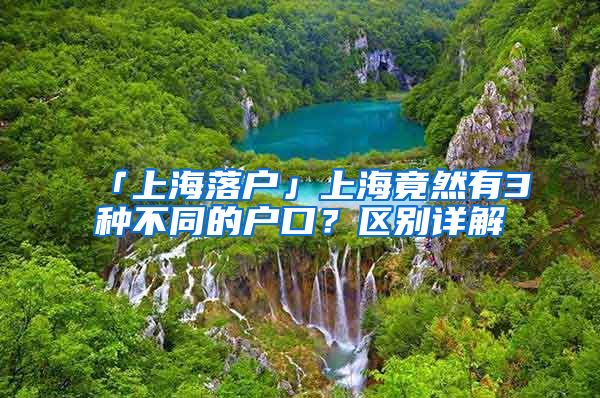 「上海落戶」上海竟然有3種不同的戶口？區(qū)別詳解