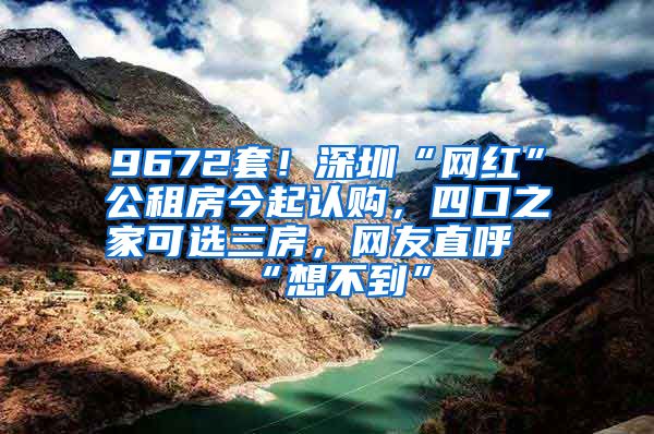 9672套！深圳“網(wǎng)紅”公租房今起認購，四口之家可選三房，網(wǎng)友直呼“想不到”