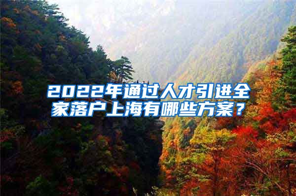 2022年通過人才引進(jìn)全家落戶上海有哪些方案？