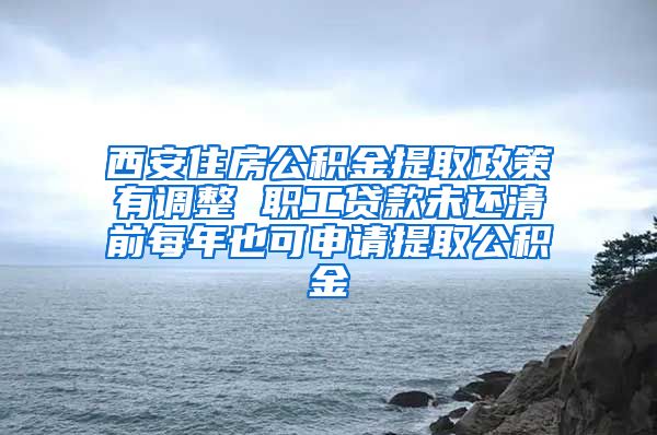 西安住房公積金提取政策有調(diào)整 職工貸款未還清前每年也可申請?zhí)崛」e金