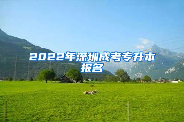 2022年深圳成考專升本報名