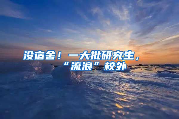 沒宿舍！一大批研究生，“流浪”校外