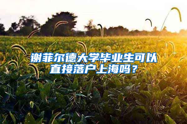 謝菲爾德大學(xué)畢業(yè)生可以直接落戶上海嗎？