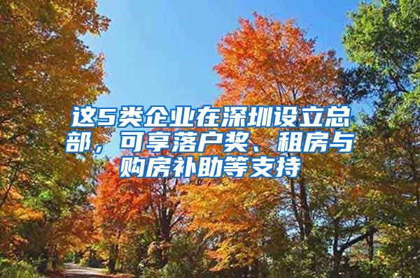 這5類企業(yè)在深圳設立總部，可享落戶獎、租房與購房補助等支持