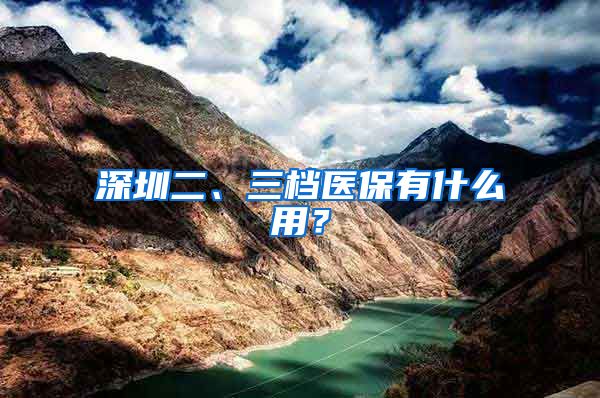 深圳二、三檔醫(yī)保有什么用？