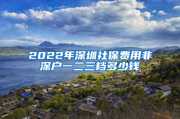 2022年深圳社保費用非深戶一二三檔多少錢